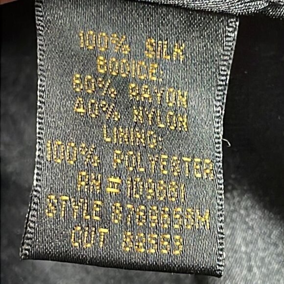 Donna Ricco Black Silk Lace Tiered Dress Chiffon Babydoll LBD Sz 4 - Picture 11 of 12